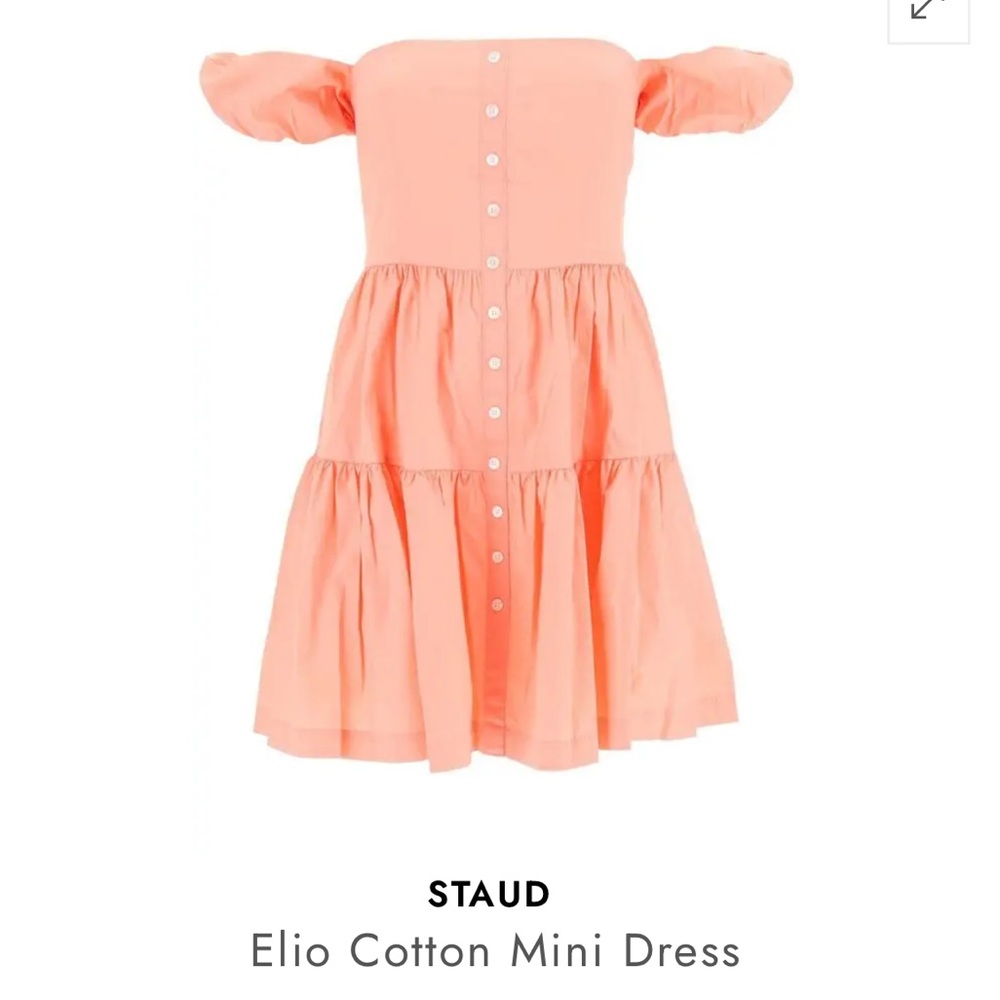 STAUD Elio Mini Dress in Grapefruit